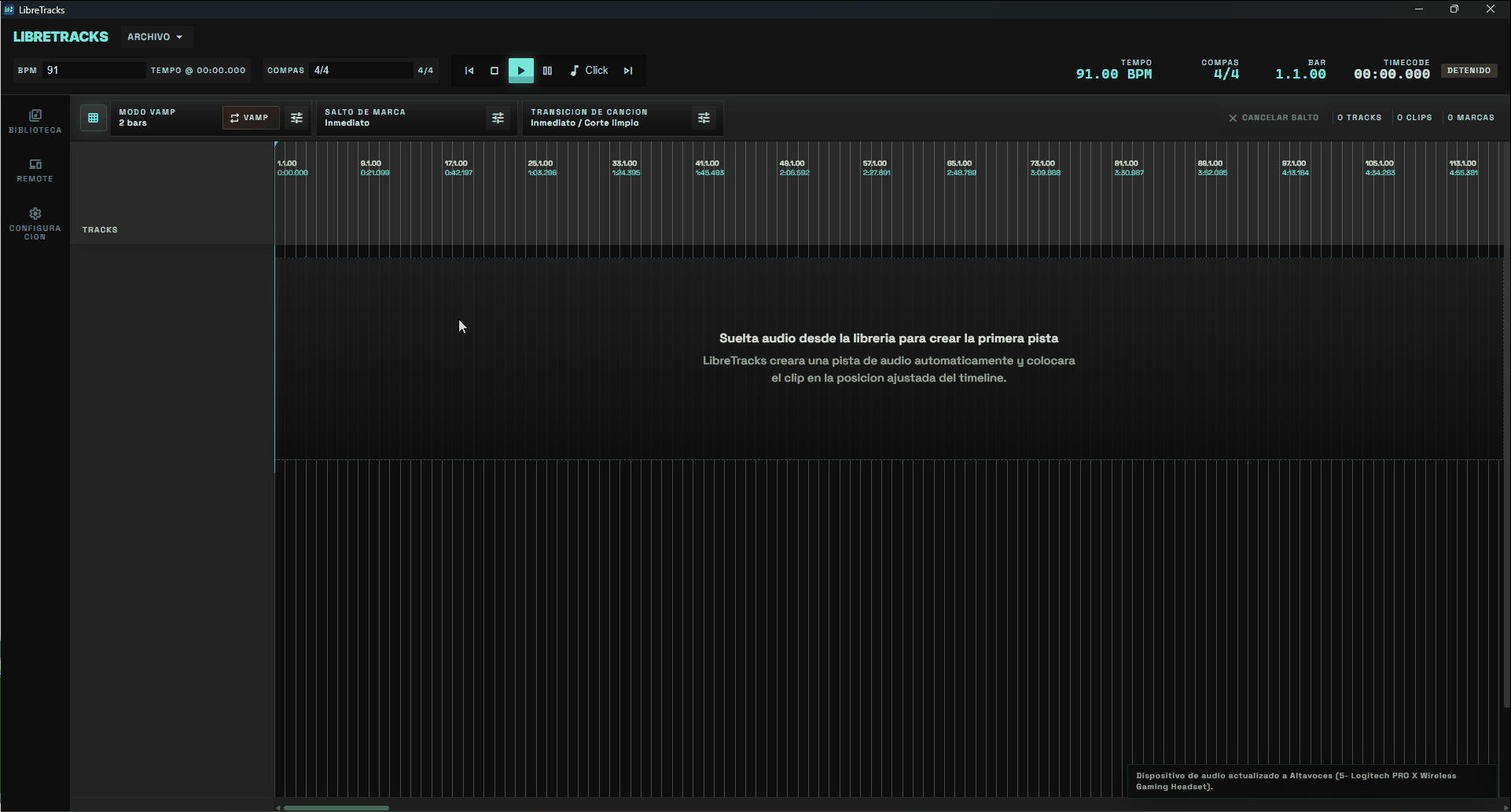 Configuracion de audio
