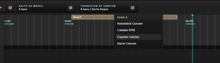 Exportar una cancion