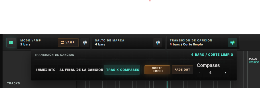 Configuracion de saltos de cancion